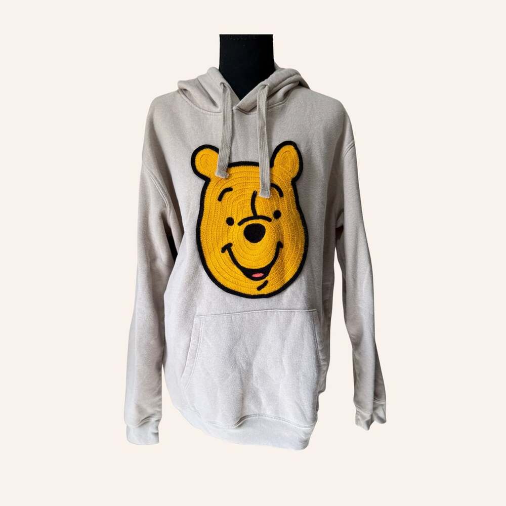 winnie the pooh embroidered patch hoodie disney sweatshirt large
